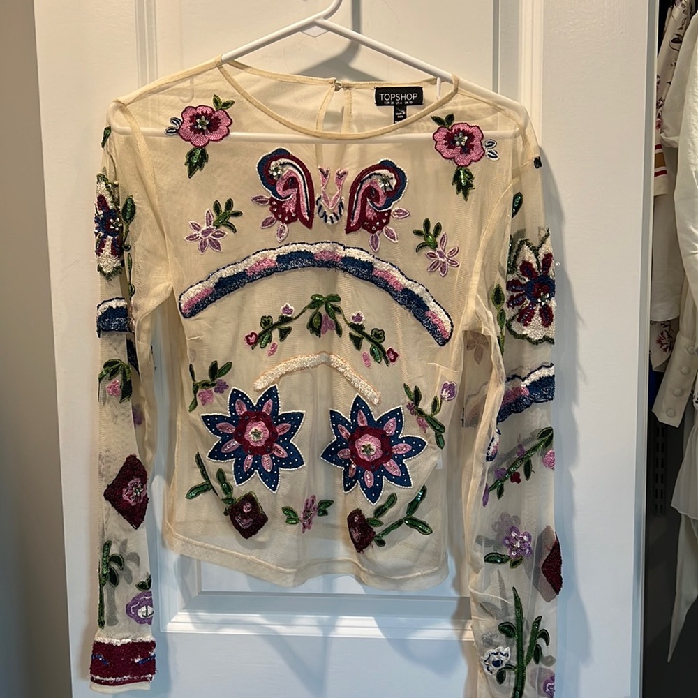 Topshop beaded top